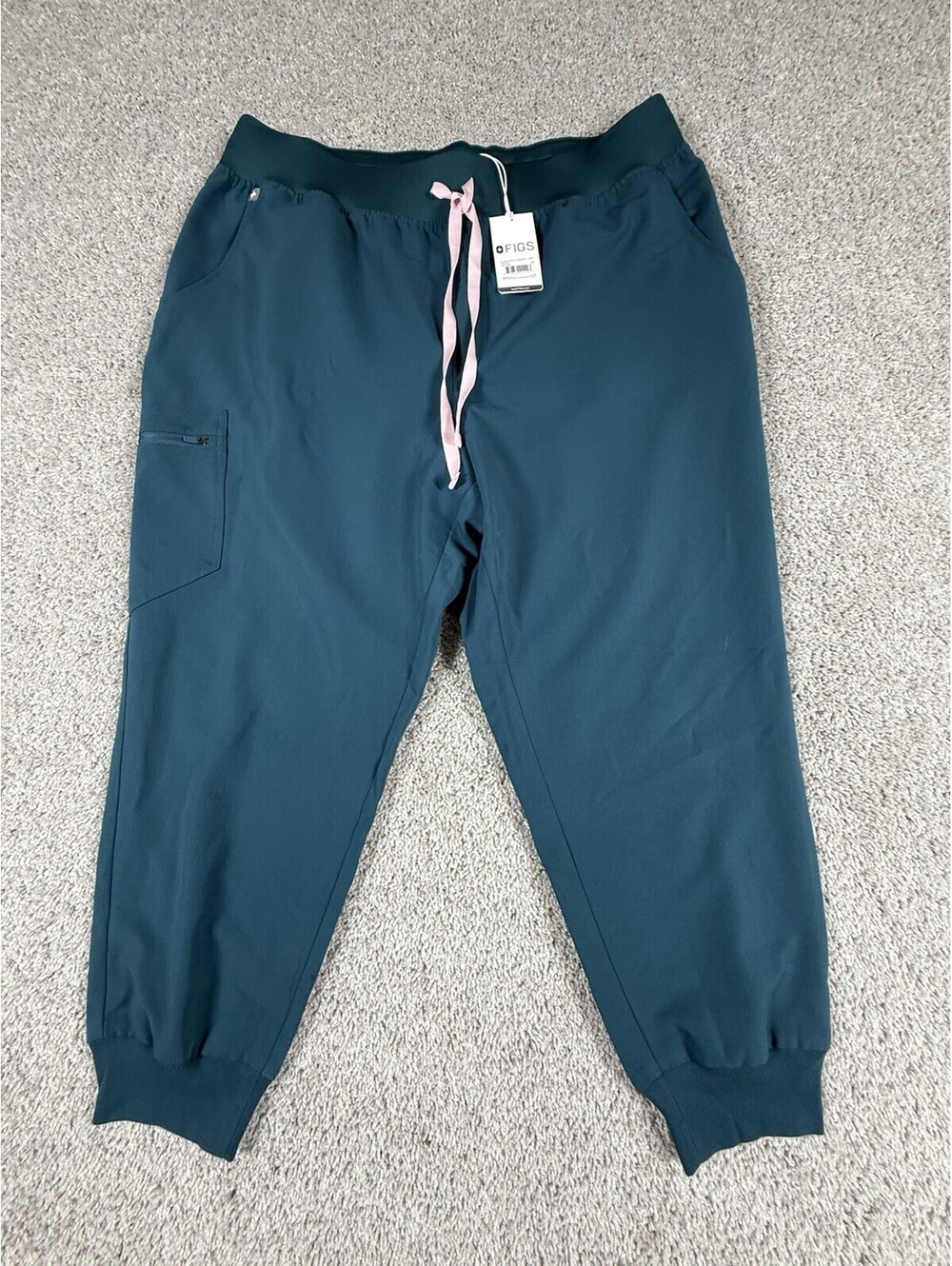 NWT Figs Women’s High Waisted Zamora Yoga Scrub Pants 3XLP Teal #4766